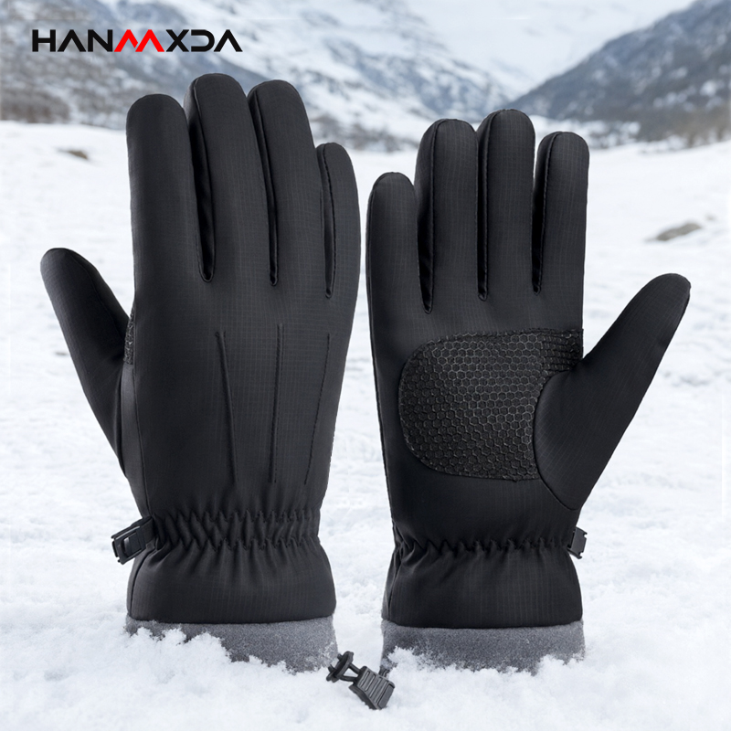 Ski Glove Waterproof - ถุงมือกันหนาวกันน้ำสำหรับผู้ชาย บุขนแกะ ให้ความอบอุ่น กันลื่น สำหรับเล่นสกี ขี่มอเตอร์ไซค์