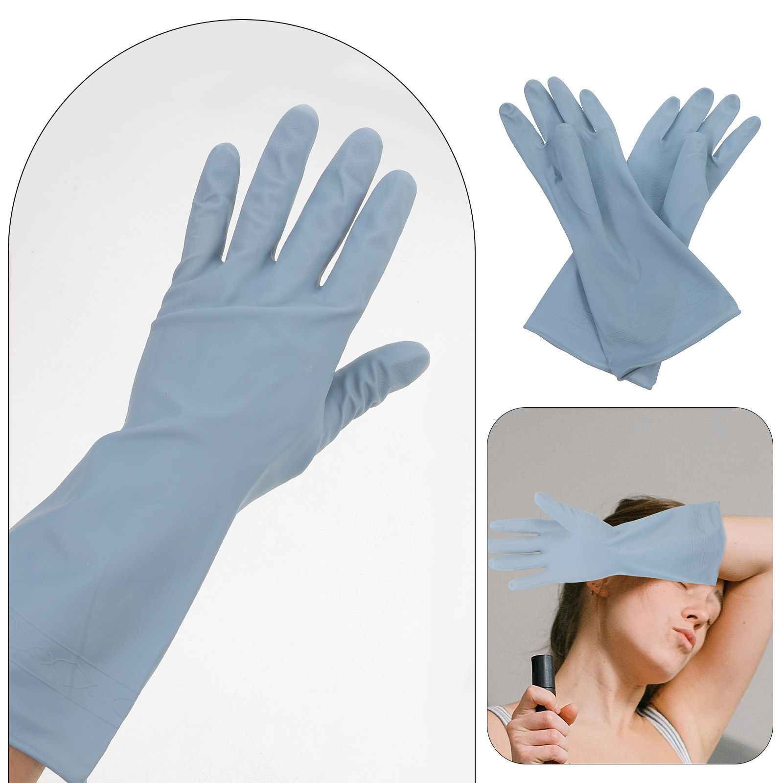 ถุงมือยางสำหรับล้างจานแบบยาว 3 - Dish Glove Rubber บทวิจารณ์และราคา